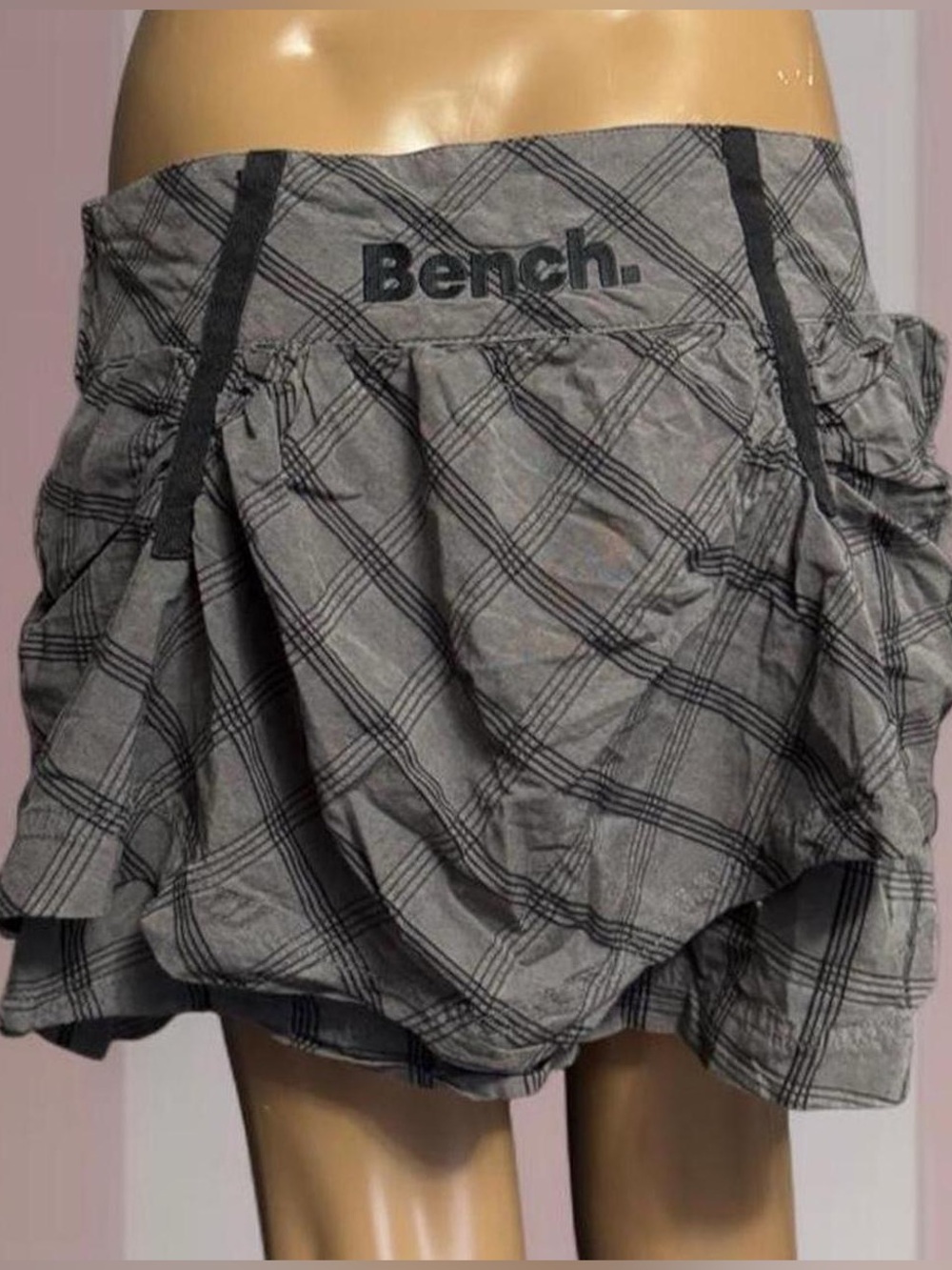 Bench Y2K gray plaid mini skirt